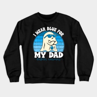 Groovy I Wear Blue For My Dad Diabetes T1D Awareness Crewneck Sweatshirt